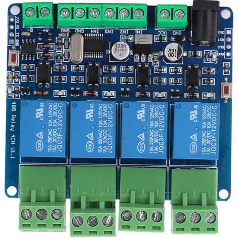 Module relais à 4 canaux, entrée de commutation haute précision 12 V pour communication RS485/TTL (1/5)