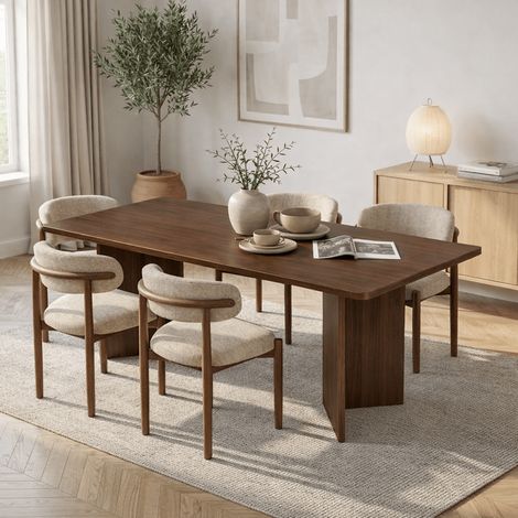 Esstisch Walnuss Melamin rechteckig 180x89,5x75 cm - Linova