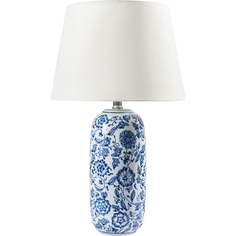 Tischlampe AIBONITO Porzellan Weiß / Blau (1/5)