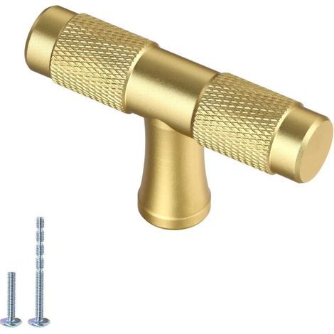 Ensemble de poignées de porte dorées - 50 mm de long avec un trou unique pour les armoires de cuisine, poignées de tiroir dorées et poignées de porte de cuisine dorées (1/2)