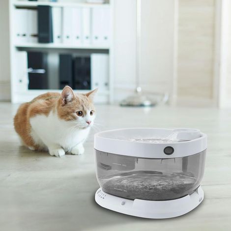 Katzenbrunnen, Automatische Trinkbrunnen für Katze und Hunde, Ultraleiser Wasserbrunnen mit Aktivkohlefilter 7 L, Weiß