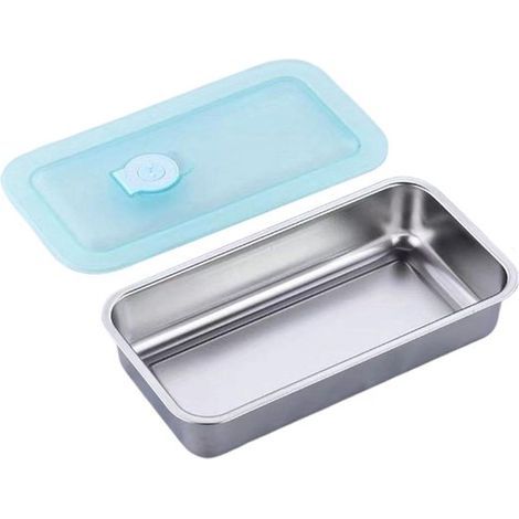 Boîte à goûter en acier inoxydable 20 x 10,5 x 4 cm – Étanche, compatible lave-vaisselle – Gratuit (1/5)