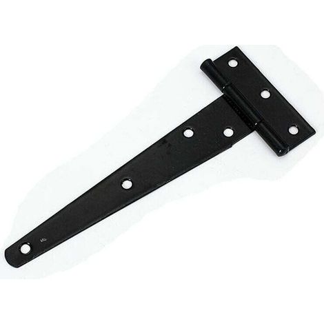 4er-Set schwarze T-Scharniere, Scheunentorscharniere, Türscharniere, flache Edelstahlscharniere für Tore, Gartenhäuser, Schränke – 100 mm – Crezuo