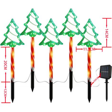 Piquets lumineux LED de Noël panneau sapin extérieur, coque PS, IP65, non réglable, décoration festive pour jardin et cour CT-1 (1/5)