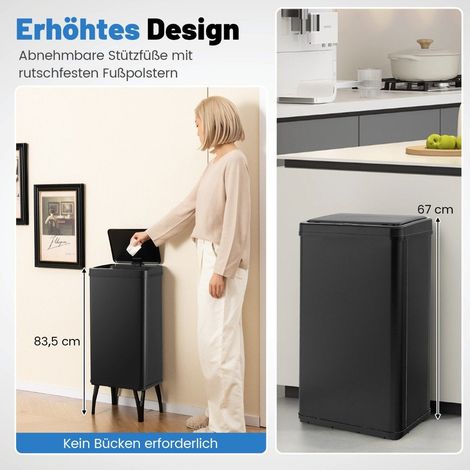 Pattumiera automatica in acciaio inox contenitore con sensore da 50 litri