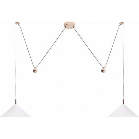 Suspension classique double blanc/or 2 lumières LED10W (1/2)