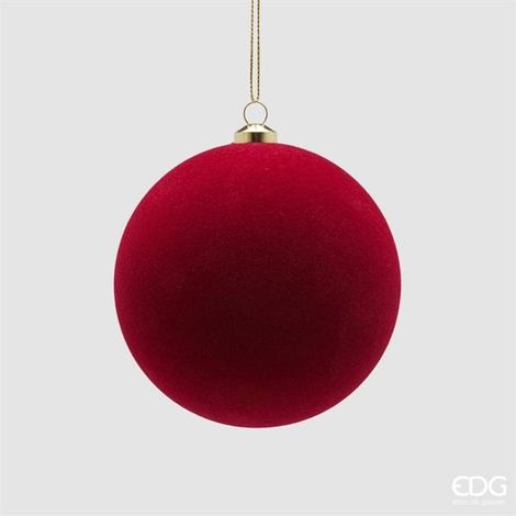 EDG Enzo De Gasperi Palline di Natale in Velluto Burgundy Ø10 cm – Set 6 Pezzi (1/2)