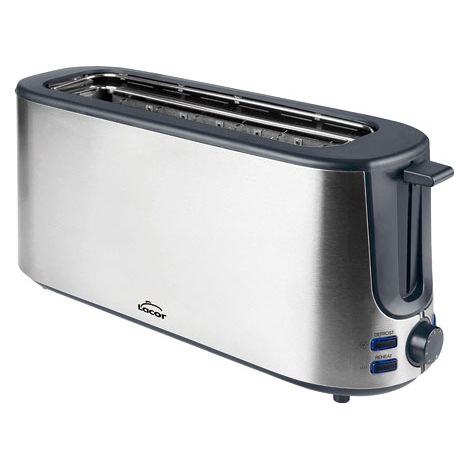 LACOR 69360 Grille-pain à large fente, 1000 W, acier inoxydable, argent [Classe d'efficacité énergétique A++]