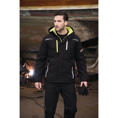 Softshell-Berufsparka Terrax Workwear Gr.L schwarz/limette TERRAX 61534-1048-L (1/2)
