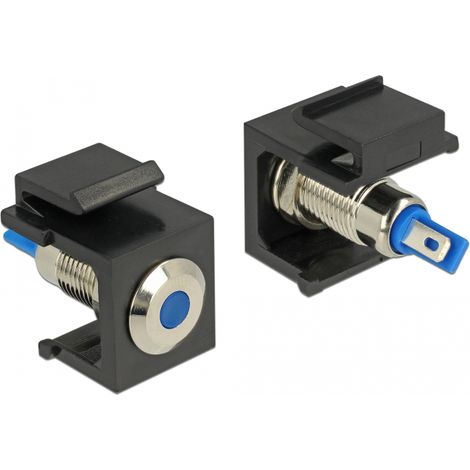 Delock LED Keystone azul de 6 V plano, negro