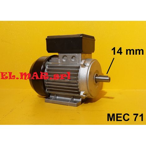 0,75 HP 0,55 KW Mec 71 2800 Giri Motore Elettrico Monofase 2 Poli  B3 con piedini - Interruttore Luminoso