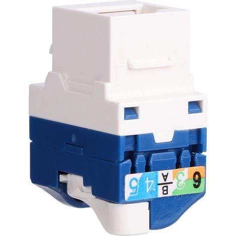Lot de 2 adaptateurs RJ45 Cat6 orientables, connecteur réseau femelle à visser, prise Ethernet modulaire pour câble informatique, angle réglable 360° (1/5)