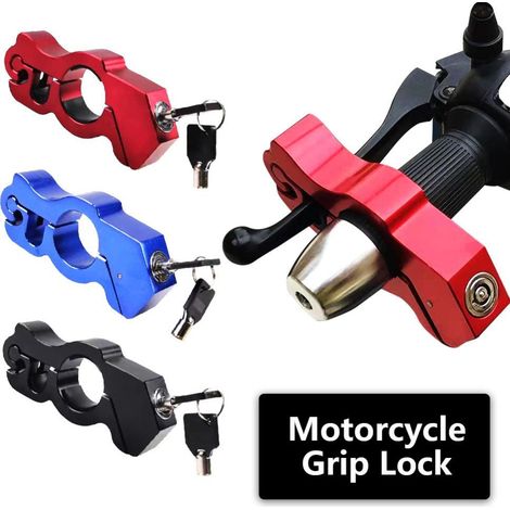 candado de alta resistencia para motocicleta, candado antirrobo ajustable para manillar de bicicleta para asegurar ciclomotores, motocicletas, scooters, quads y motos de cross (azul)