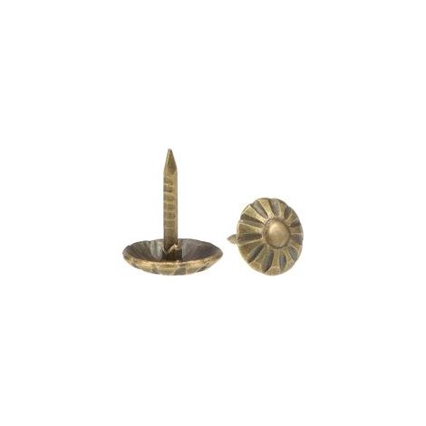 Clou Tapissier Clou Ameublement Clou Meuble Punaise Pointe Tapissier Tapis Décoration 10mm Tête Diamètre Rond Pouce Bronzé pour Sofa Lit 100Pcs