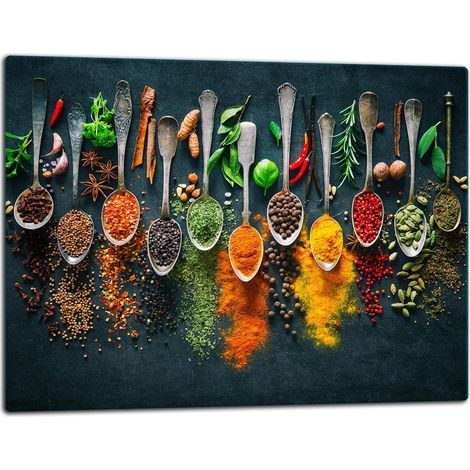 Planche à découper en verre 52x40 épices (1/5)