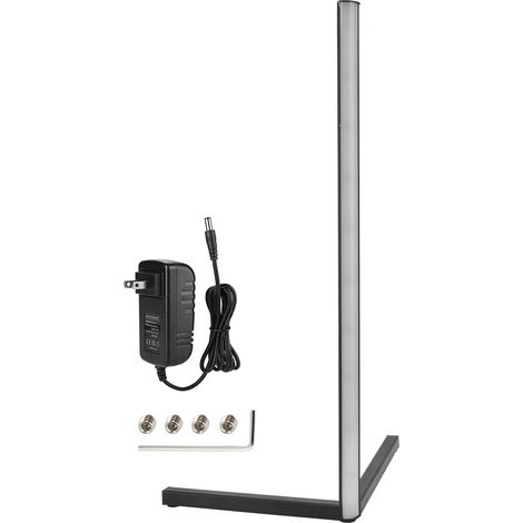 Lampadaire d'angle LED vertical noir coque blanche lumière pour salon chambre salle à manger décoration intérieure 100-240V (1/5)