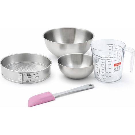 Set de 5 ustensiles de pâtisserie moule à gâteaux bol spatule pâtisserie et verre doseur Zenker Silver (1/5)