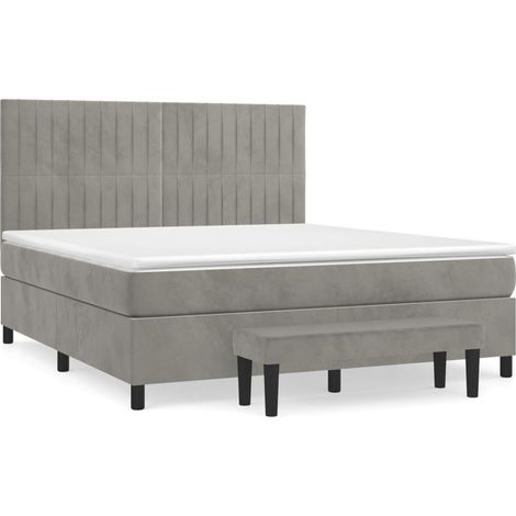 Maison Exclusive - Boxspringbett mit Matratze Hellgrau 160x200 cm