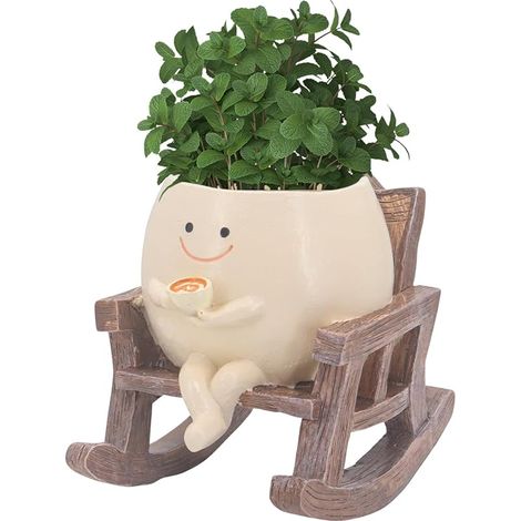 Pot de fleurs en forme de tête de balançoire, pot de fleurs créatif pour la maison, le bureau, le balcon, la décoration de jardin (1/5)