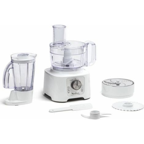 Robot de cocina multifunción 2,2l 800w con batidora blanca - fp544111 - moulinex -