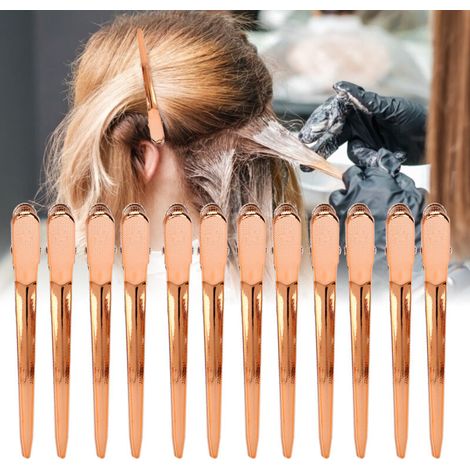 12 professionelle Haarspangen in Roségold mit Entenmotiv für Friseure und Salons (1/5)