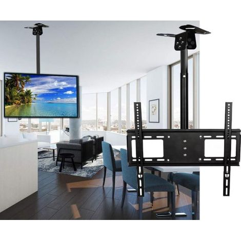 SUPPORTO SOFFITTO PER TV STAFFA BRACCIO REGOLABILE DA 20 A 55 POLLICI