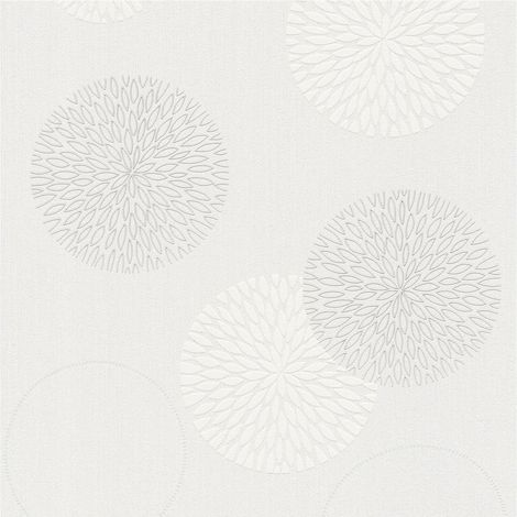 Graphic wallpaper wall Profhome 937922 non-woven wallpaper slightly textured with graphical pattern matt cream white 5.33 m2 (57 ft2) (1/5)