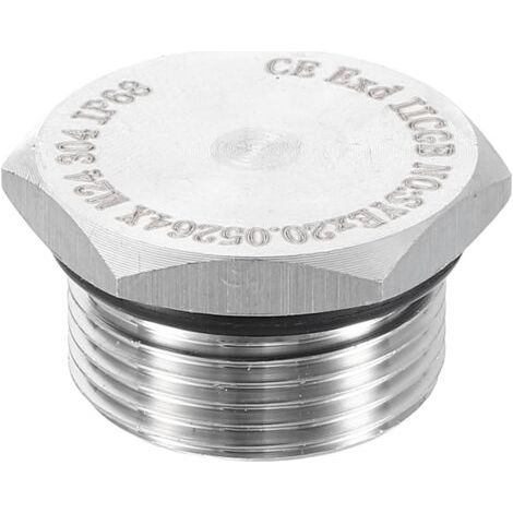 304 Inox Acier Tuyau Bouchon Raccord M24x1 Métrique Mâle Filetage Extérieur Hexagonal Tête Bonde Bouchons Raccords avec Joint Bague - (1/5)