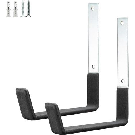 Ganci multiuso per parete del garage, ganci porta attrezzi resistenti per attrezzi da giardino, ganci per scale, ganci porta attrezzi in acciaio da parete (Grandi 19 x 19,3 cm) (1/4)