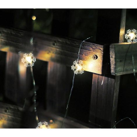 561086 Serie de 50 LED LUCES DE NAVIDAD para INTERIOR forma de copo de nieve