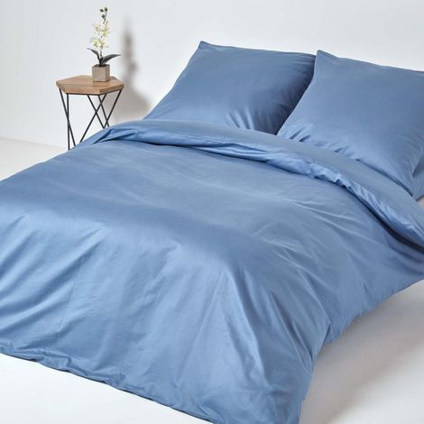 HOMESCAPES Bettwäsche Set himmelblau, Fadendichte 1000, 240 x 220 cm