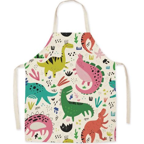 Grembiule in lino con stampa a cartoni animati, ideale per la cucina e la casa. Grembiule resistente e di alta qualità. Un capo d'abbigliamento da lavoro elegante per la cucina e la casa. (1/5)
