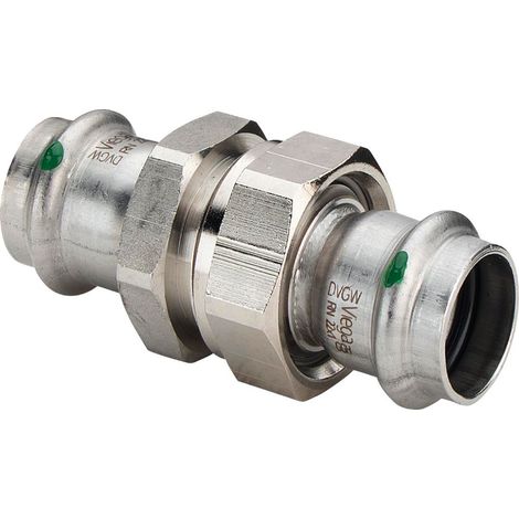 Viega Sanpress Inox-Raccordo a vite, d 28mm ottone nichelato, acciaio inossidabile Modello 2360, 437411