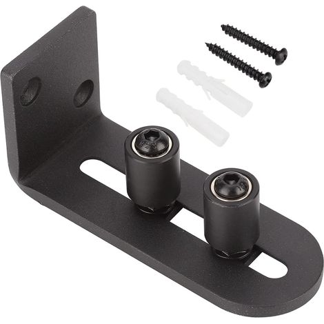 Guide de sol pour porte de grange coulissante acier carbone, noir (1/5)