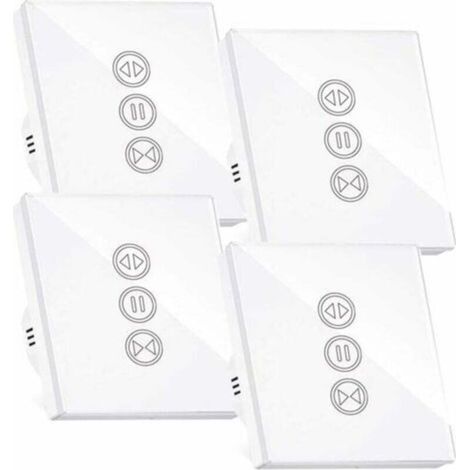 Interrupteur Volet Roulant Connecté, Interrupteur Volet Roulant Wifi,Compatible Avec Alexa/Google Home, Interupteur Connecté Tactile Rétro Éclairage Peut Éteindre Led Timer App Contrôle,4PCS..dyk.Tryw (1/4)