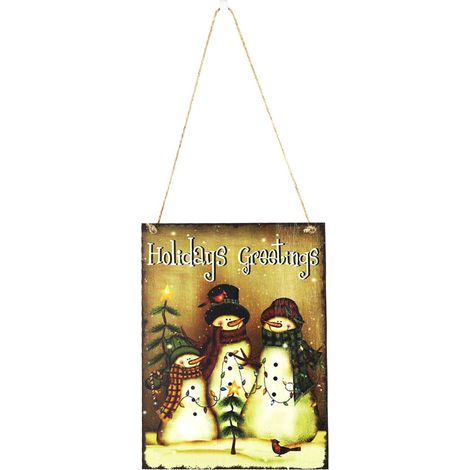 Pendentif En Bois - Décoration Porte Noël - Accroche Murale Arbre Fête - Lot De 6 Pièces (1/4)