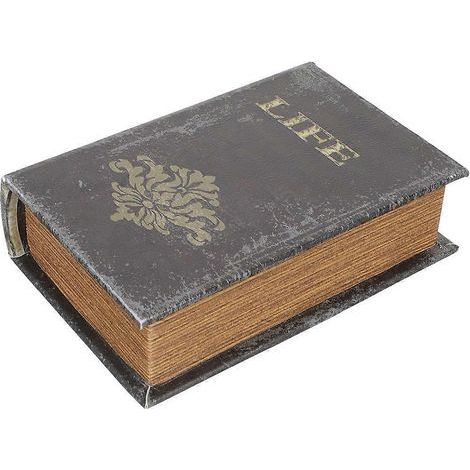 Boîte de rangement décorative en forme de livre, fausse boîte à livres, style western antique-24.00X17.00X6.00CM (1/3)