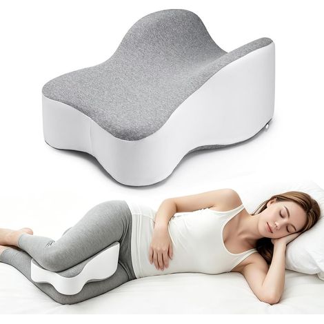 Oreiller pour dormir sur le côté, oreiller pour les genoux, oreiller ergonomique pour les jambes extra-long, soutient les cuisses et les genoux, améliore le confort de sommeil, avec housse amovible et (1/5)