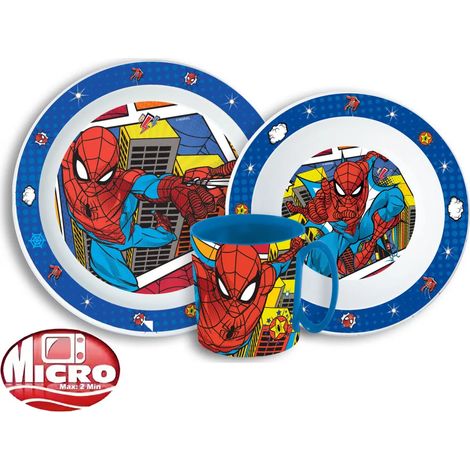 Spiderman-Set (Teller, Schüssel, Becher, 350 ml) – Küchengeschirr für Kinder (1/3)