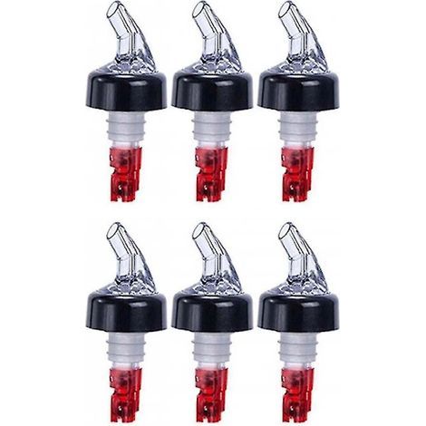Distributeur de vin (lot de 6), 3 cl, bouteille avec bec verseur transparent, rouge-AquaForge (1/2)