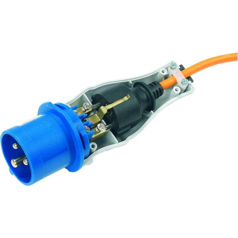 Adaptateur industriel Rosi 1821 16A 2P+T pour fiche Schuko moule'e sous pression IP44 Fabrique' en Italie