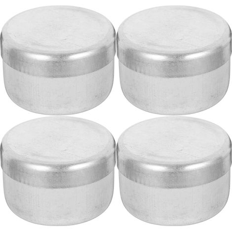 Bocaux de Pesée Ronds en Aluminium, Lot de 4, Argenté Laboratoire et Terrain, Couvercles Inclus, pour Gestion et Stockage des Échantillons (1/5)