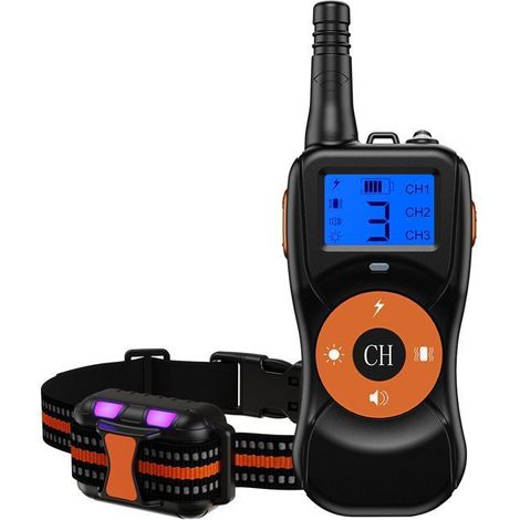 Collier électrique anti-aboiement - PRUMYA - 800 mètres - Etanche - Rechargeable - 3 niveaux de lumière (1/4)