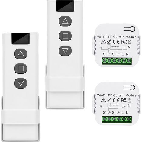 2 Kit Interrupteur Volet Roulant Connecté, Module Réception RF 433MHz, Télécommande Sans Fil Pour Rideau Électrique (1/5)