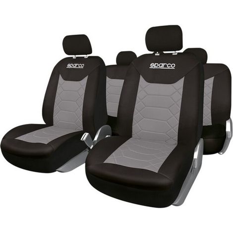 Set universale  SPC1016 coprisedili auto completo nero e grigio nido d'ape (1/3)
