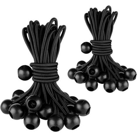 40 pcs Tendeur Elastique avec Boule, Sandow Elastique, pour Bâches,Tentes de Camping,Auvents, Bannières,Pavillon,Rideaux Harnais D’Extension,Support de Bâche (1/5)