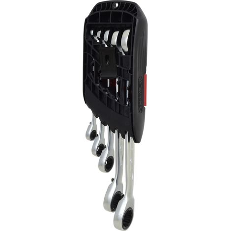 Ratschenschlüsselsatz KS TOOLS DUO Gearplus - 5-teilig - Ratsche in Auge und Gabel 503.5905 (1/5)