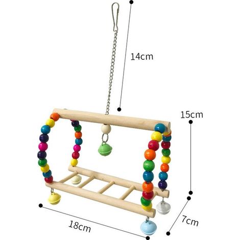 Vogelspielzeug Papageienspielzeugsets hängende Kauspielzeuge Vogelkäfigzubehör Schaukeln Leitern Rattanbälle Glöckchen geeignet für Papageien und (1/5)