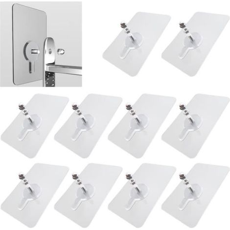 Crochet à Vis Mural sans Poinçon - Lot de 10 - Blanc - Plastique - Fente - Fraisée