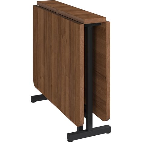 Tavolo da pranzo allungabile e pieghevole 120 x 80 cm stile moderno minimalista noce (1/5)